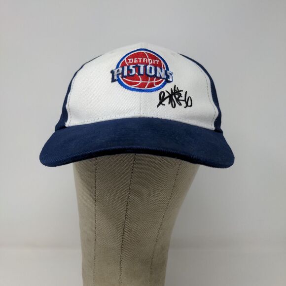 Detroit Pistons Men's NBA Ben Wallace Strapback Hat Blue White Embroidered #36 - Picture 2 of 12